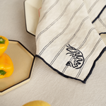 Embroidered Linen Napkin Set – Prawn