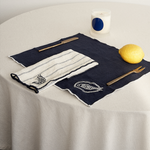 Embroidered Linen Napkin Set – Prawn