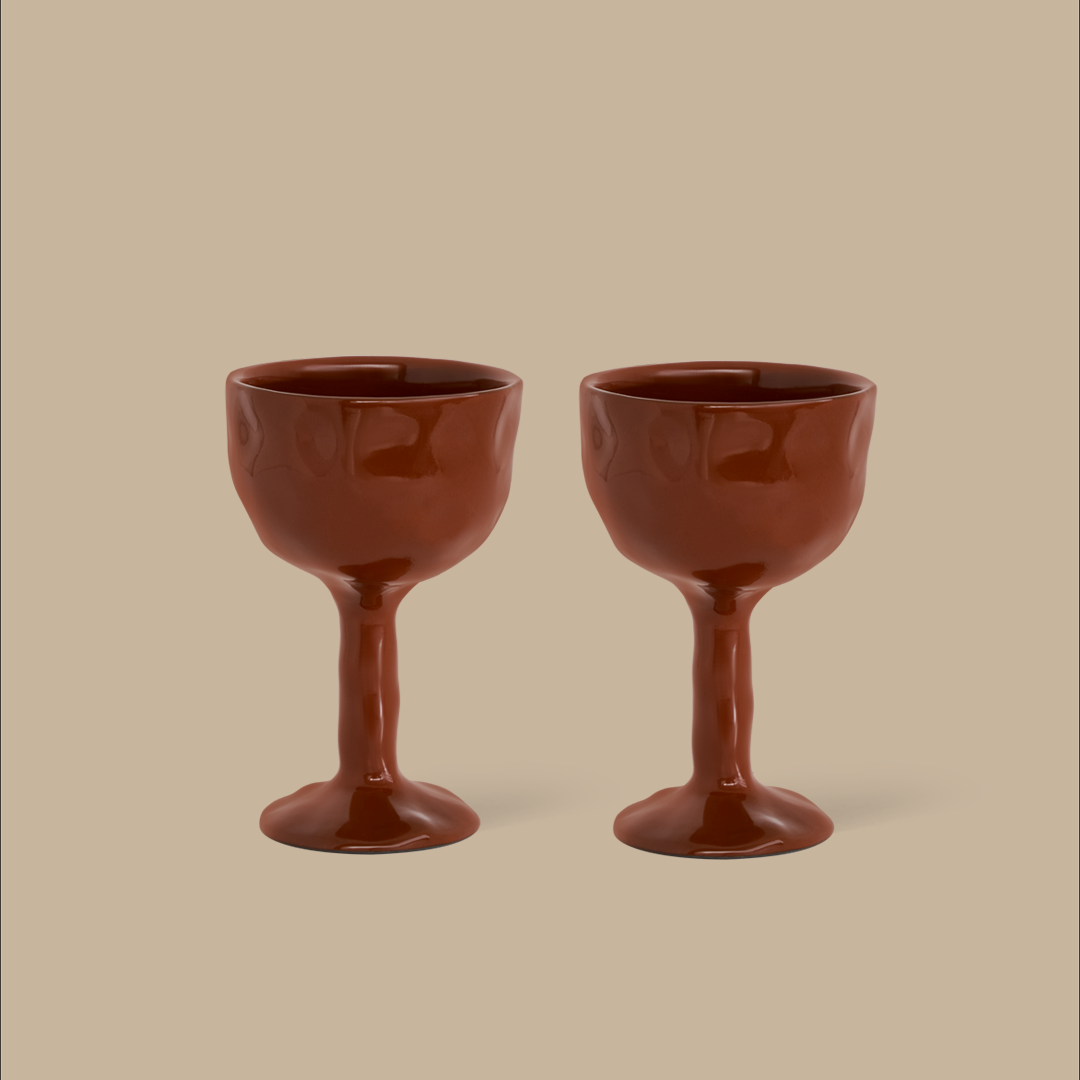 Drift Goblet Pair- Rust